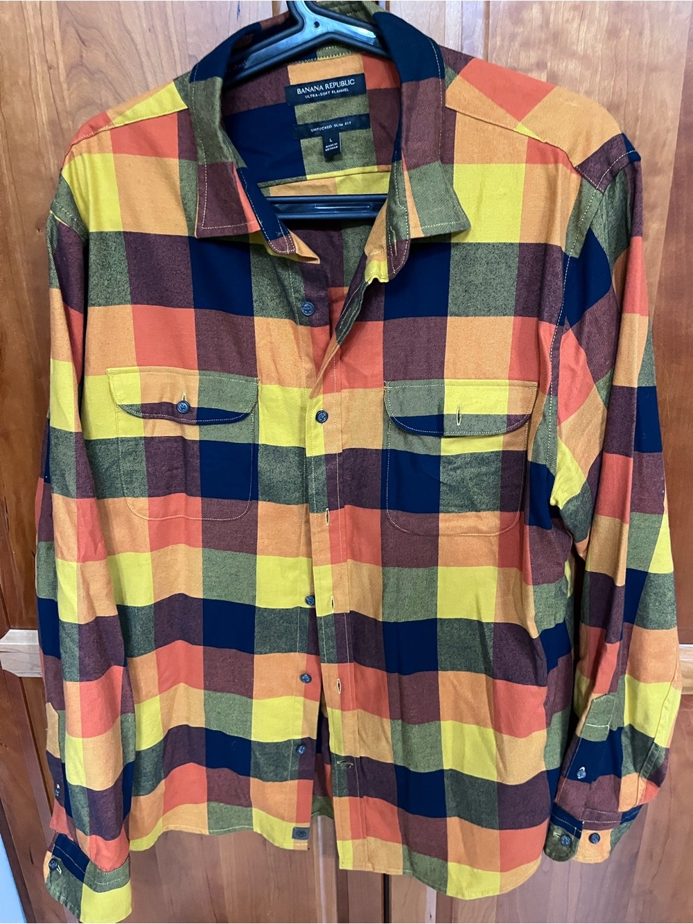 Banana Republic Men's Untucked Slim Fit Plaid Button-Up Shirt